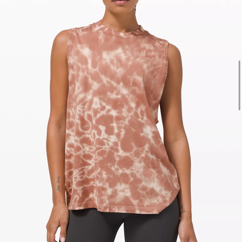 lululemon athletica Brown Tie-Dye Muscle Tee